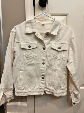 Classic Women's White Denim Jacket